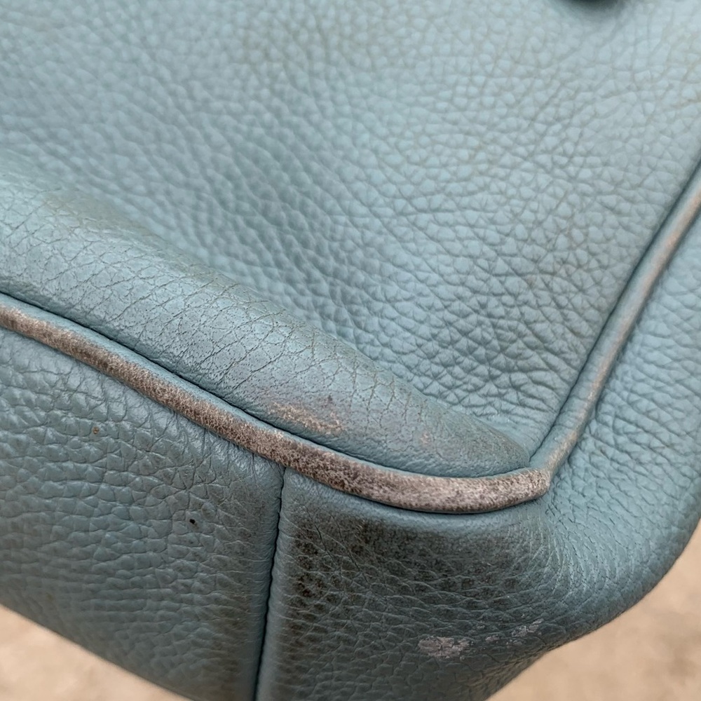 Coach Blue Leather Cosmetic Makeup Bag - Picture 4 of 11